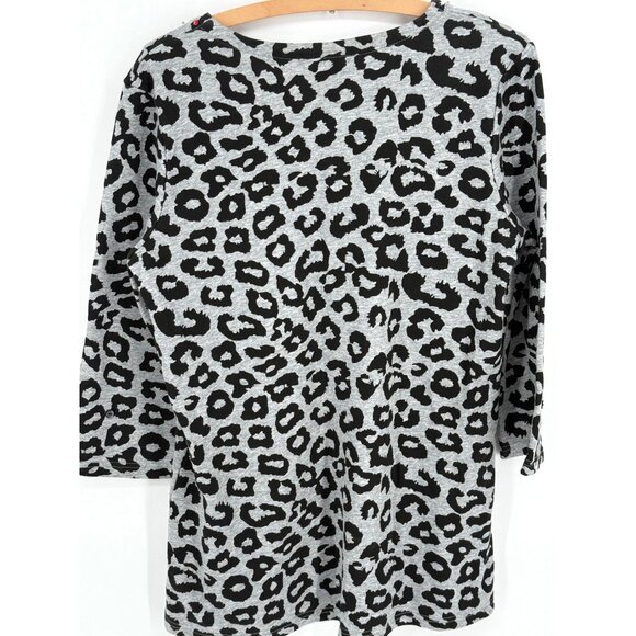 Berek Studio Womens Leopard Print Long Sleeve Tunic With Sequins & Santa Appliqu - Picture 2 of 7